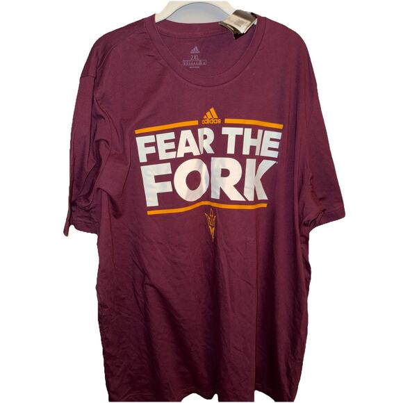 NWT Adidas T Shirt Mens 2XL Maroon Climalite Fear The Fork Ultimate Tee - Picture 1 of 5